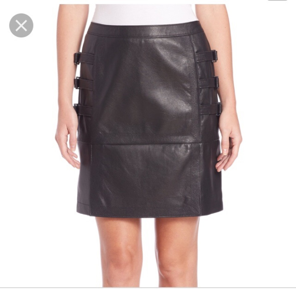 BCBG faux leather mini skirt.